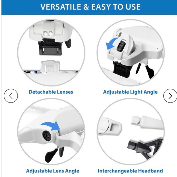 Fancii Headband LED Illuminated Head Magnifier Visor NEW - Picture 2 of 11